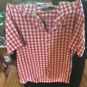 XL Polo by Ralph Lauren Red and White Checkered Shirt